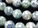 Mosaic Shell Mixed color Round 14mm 1/4 or 1strand beads (aprx.13inch/33cm)