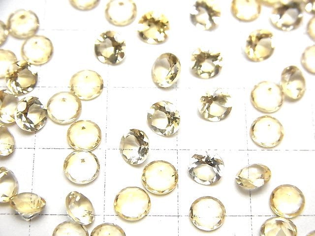 [Video]High Quality Citrine AAA Loose stone Round Faceted 5x5x3mm 10pcs