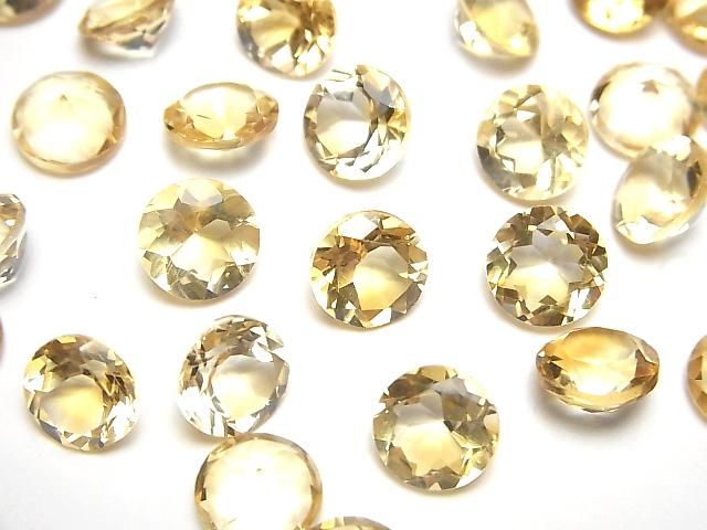 [Video]High Quality Citrine AAA Loose stone Round Faceted 8x8mm 3pcs