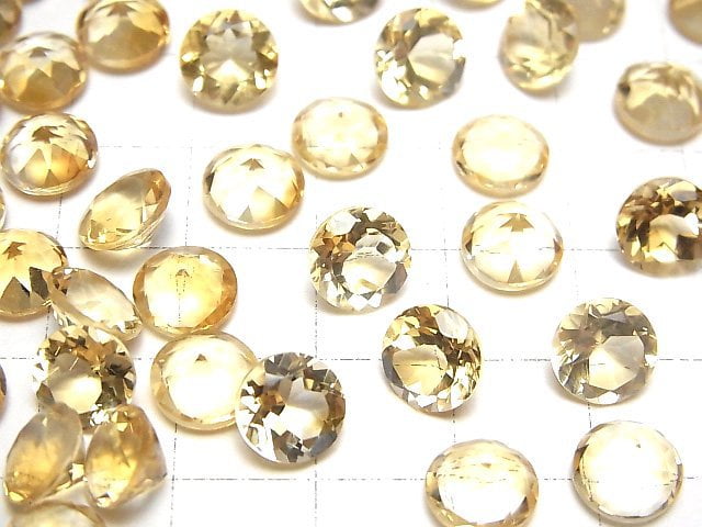 [Video] High Quality Citrine AAA Loose stone Round Faceted 8x8mm 5pcs