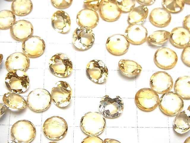 [Video] High Quality Citrine AAA Loose stone Round Faceted 8x8mm 5pcs