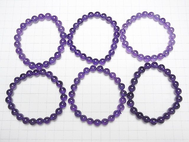 [Video] High Quality Amethyst AAA- Round 8mm Bracelet