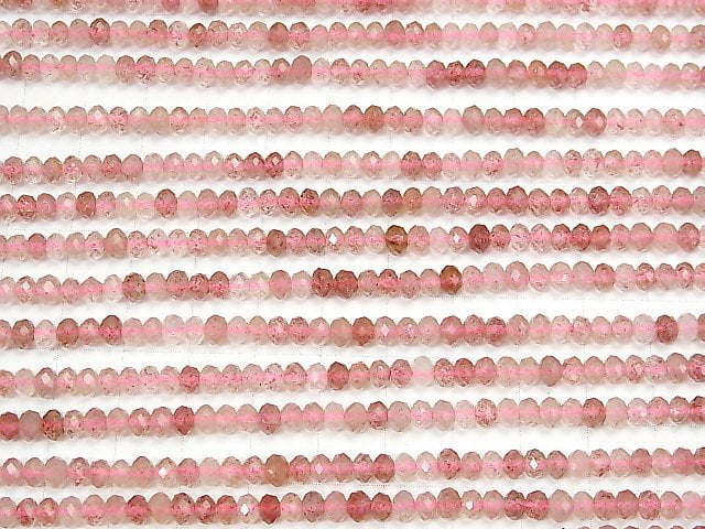 [Video] High Quality! 1strand $9.79! Pink Epidote AAA - Faceted Button Roundel 4 x 4 x 3 mm 1 strand beads (aprx.15 inch / 38 cm)