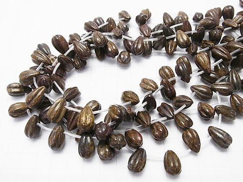 Bronzite  Line Carved Drop 16x10x10mm half or 1strand beads (aprx.15inch/38cm)