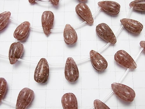 Moscovite  Line Carved Drop 14x8x8mm half or 1strand beads (aprx.15inch/38cm)