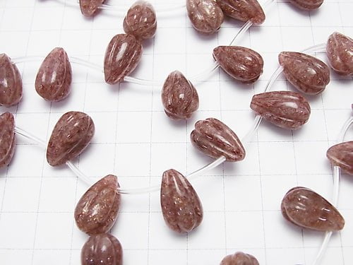 Moscovite  Line Carved Drop 16x10x10mm half or 1strand beads (aprx.15inch/38cm)