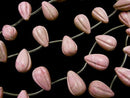 Peru Rhodonite Line Carved Drop 16 x 10 x 10 mm half or 1 strand (apr x 15 inch / 38 cm)