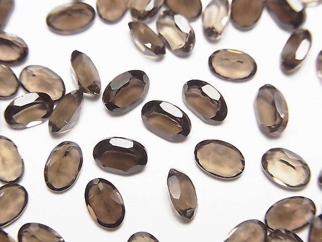 Oval, Smoky Quartz Gemstone Beads