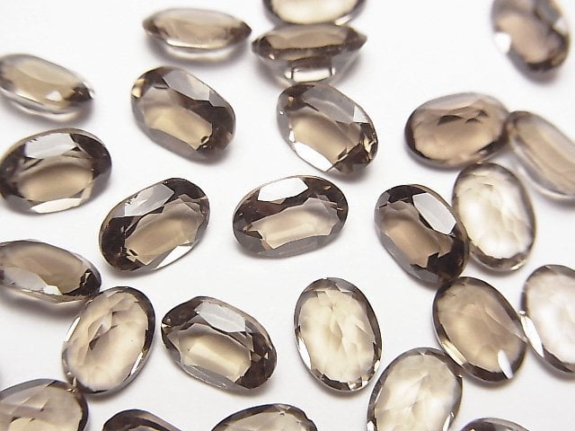 Oval, Smoky Quartz Gemstone Beads