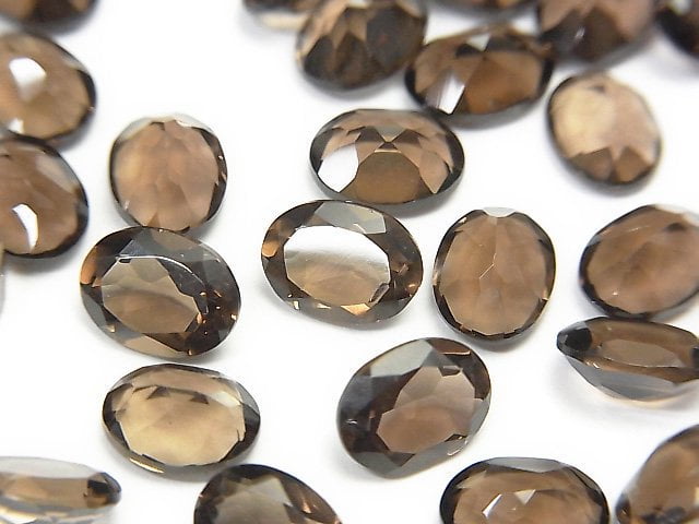 Oval, Smoky Quartz, Undrilled (No Hole) Gemstone Beads