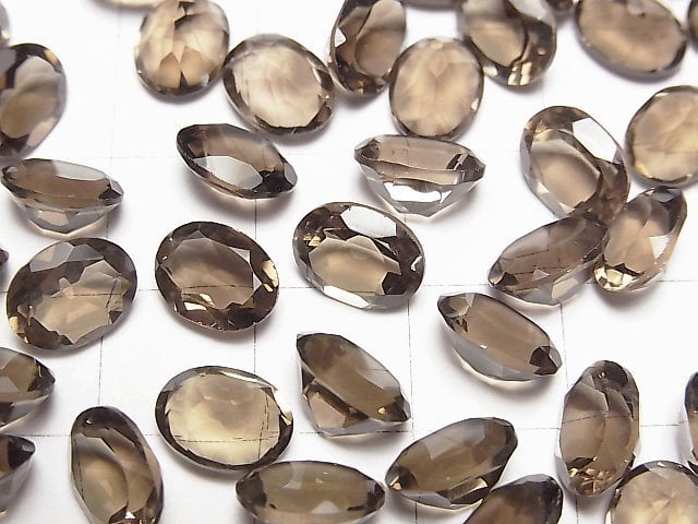 [Video] High Quality Smoky Quartz AAA Undrilled Oval Faceted 9x7mm 10pcs $11.79!