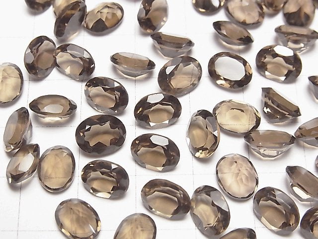 [Video] High Quality Smoky Quartz AAA Undrilled Oval Faceted 9x7mm 10pcs $11.79!