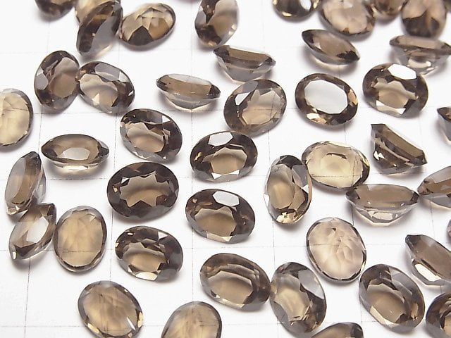 [Video] High Quality Smoky Quartz AAA Undrilled Oval Faceted 9x7mm 10pcs $11.79!