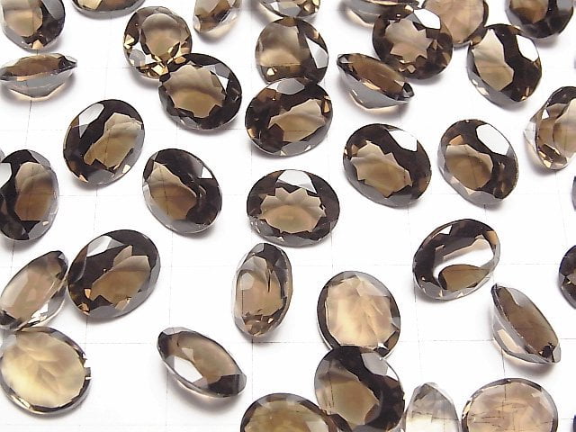 [Video] High Quality Smoky Quartz AAA Undrilled Oval Faceted 12x10mm 6pcs $15.99!