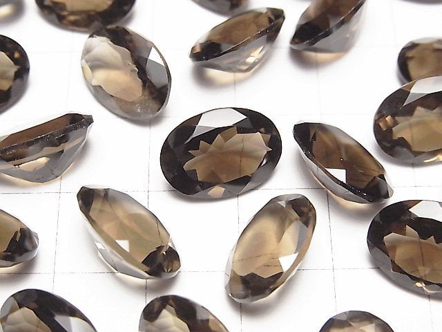 [Video] High Quality Smoky Quartz AAA Loose stone Oval Faceted 14x10mm 5pcs