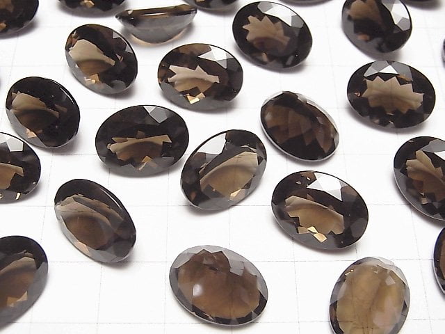 [Video]High Quality Smoky Quartz AAA Loose stone Oval Faceted 16x12mm 2pcs