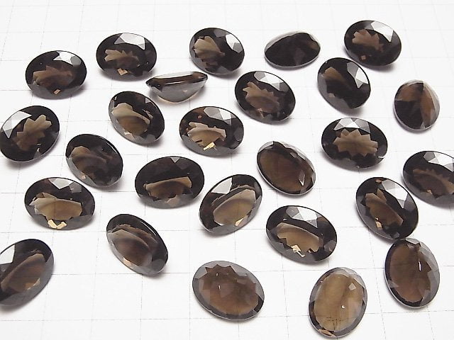 [Video]High Quality Smoky Quartz AAA Loose stone Oval Faceted 16x12mm 2pcs