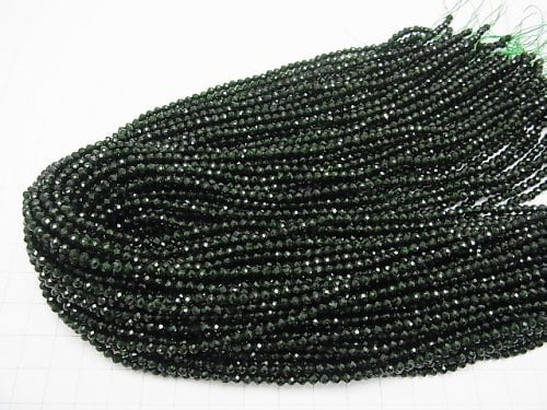 [Video] High Quality! Green Goldstone Faceted Round 3mm 1strand beads (aprx.15inch / 37cm)