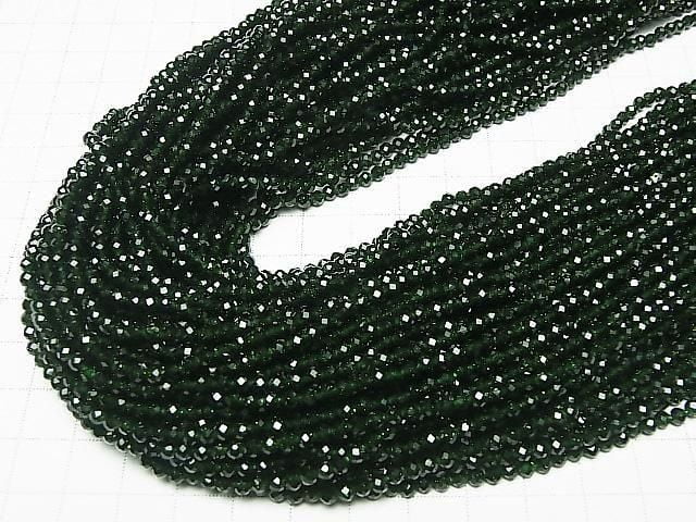 綠砂石刻面圓珠 3mm 1串 (約15英吋/37公分) 高品質！