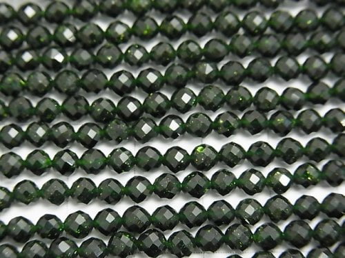 High Quality! 1strand $6.79! Green Goldstone Faceted Round 4mm 1strand beads (aprx.15inch / 37cm)