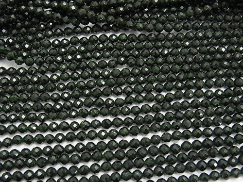 High Quality! 1strand $6.79! Green Goldstone Faceted Round 4mm 1strand beads (aprx.15inch / 37cm)