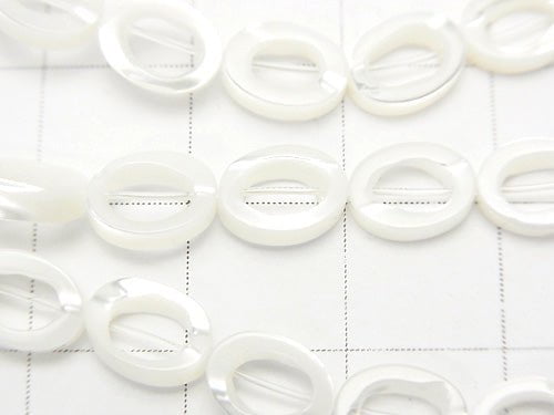 1strand $8.79! Mother of Pearl MOP White Oval (Donut) 8x6x2mm 1strand beads (aprx.15inch / 37cm)