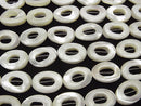 [Video]Mother of Pearl MOP White Donut Shape Oval 18x13x4mm 1strand beads (aprx.15inch/37cm)