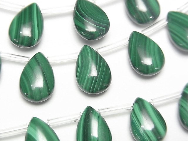 Malachite, Pear Shape Gemstone Beads