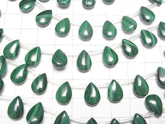 [Video]  Malachite AAA Pear shape 12x8x4mm half or 1strand beads (aprx.15inch/38cm)