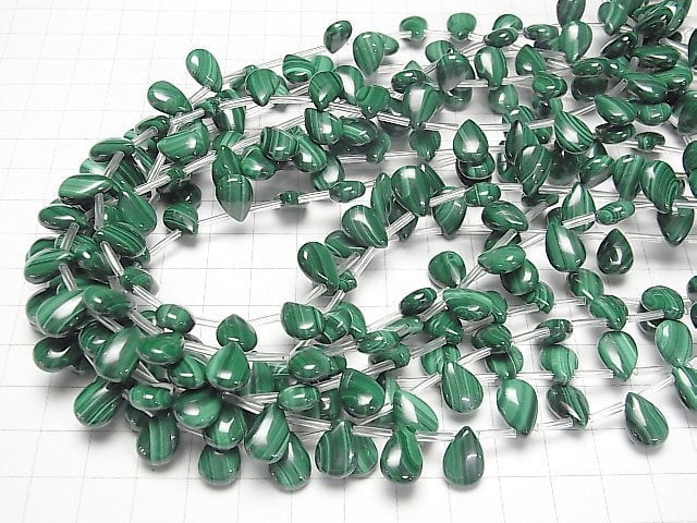 [Video]  Malachite AAA Pear shape 12x8x4mm half or 1strand beads (aprx.15inch/38cm)