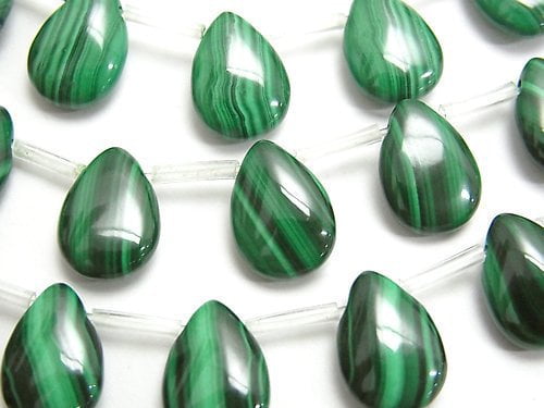 Malachite, Pear Shape Gemstone Beads