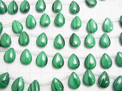 Malachite AAA Pear shape 14x10x4mm half or 1strand beads (aprx.15inch/38cm)