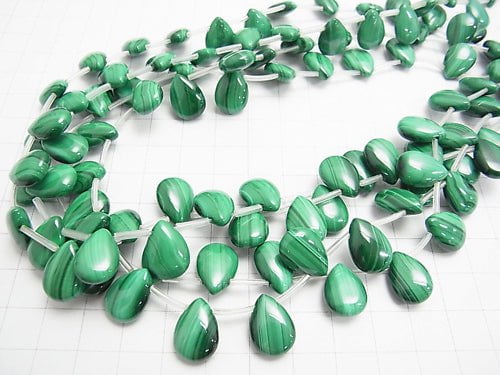 Malachite AAA Pear shape 14x10x4mm half or 1strand beads (aprx.15inch/38cm)