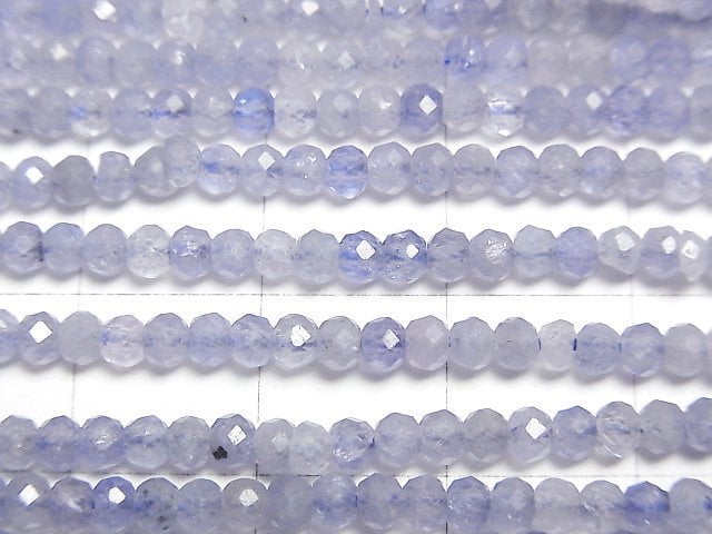 [Video] High Quality!  Tanzanite AAA Faceted Button Rondelle 2.5x2.5x2mm half or 1strand beads (aprx.15inch/38cm)