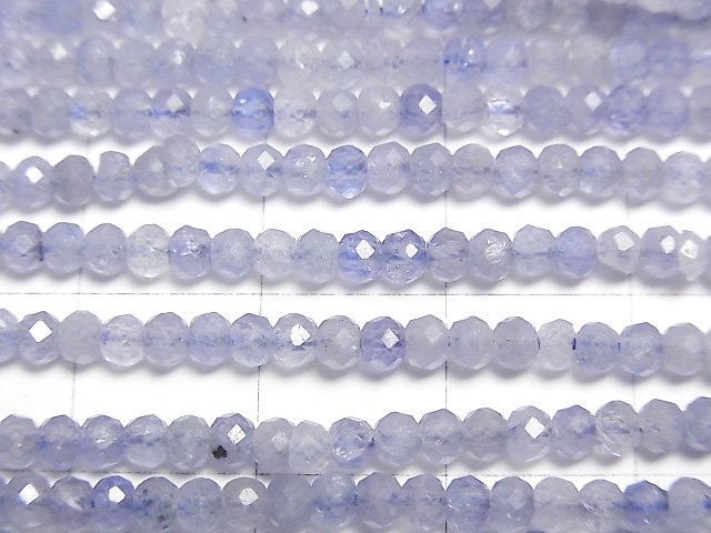 [Video] High Quality!  Tanzanite AAA Faceted Button Roundel 2.5x2.5x2mm half or 1strand beads (aprx.15inch/38cm)