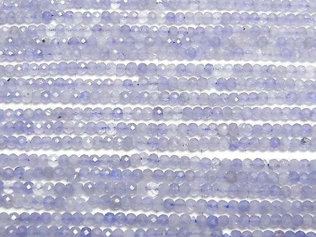[Video] High Quality!  Tanzanite AAA Faceted Button Rondelle 2.5x2.5x2mm half or 1strand beads (aprx.15inch/38cm)