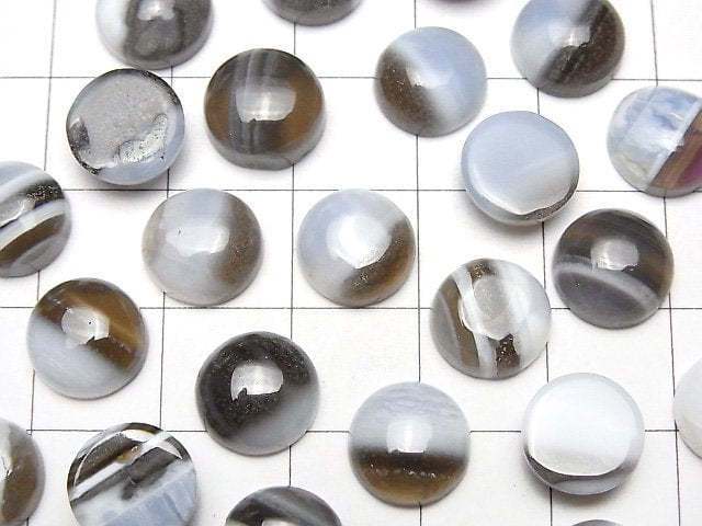 [Video]Strip blue opal AAA Round Cabochon 10x10mm 5pcs