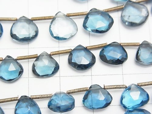 High Quality London Blue Topaz AAA Chestnut Faceted Briolette half or 1strand beads (aprx. 7inch / 18cm)