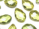 [Video] Green Amber Loose stone Faceted Pear Shape 20x14mm 1pc