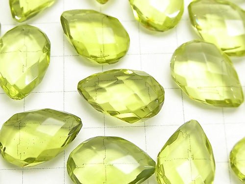 [Video] Green Amber Undrilled Faceted Pear Shape 20 x 14 mm 3pcs $69.99!