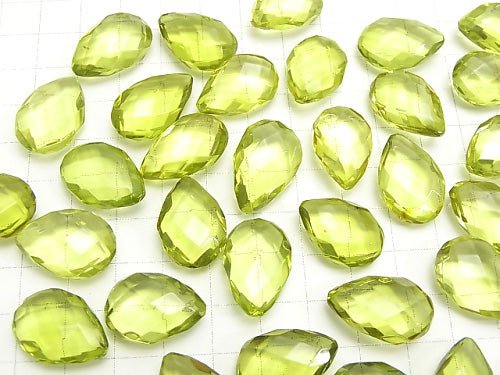 [Video] Green Amber Undrilled Faceted Pear Shape 20 x 14 mm 3pcs $69.99!