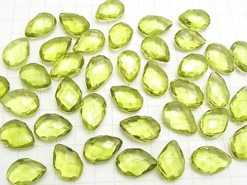 [Video] Green Amber Undrilled Faceted Pear Shape 20 x 14 mm 3pcs $69.99!