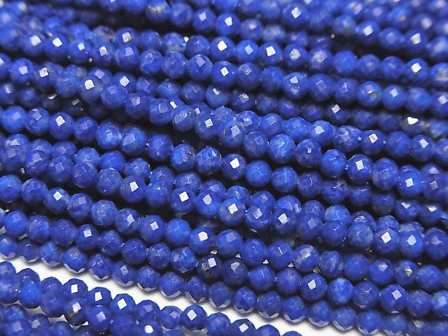 High Quality!  Lapislazuli AAA Faceted Round 2mm  1strand beads (aprx.15inch/37cm)