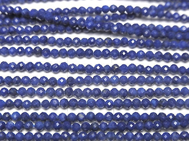 High Quality!  Lapislazuli AAA Faceted Round 2mm  1strand beads (aprx.15inch/37cm)