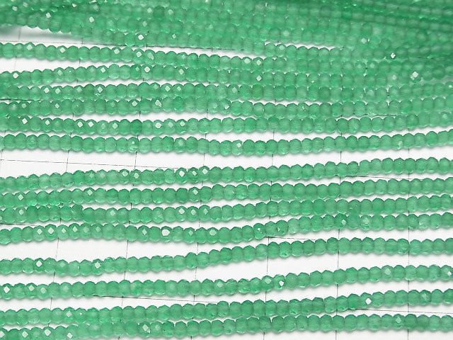 [Video]High Quality! Green Onyx AAA Faceted Button Rondelle 2x2x1.5mm 1strand beads (aprx.15inch/38cm)