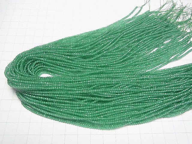 [Video]High Quality! Green Onyx AAA Faceted Button Rondelle 2x2x1.5mm 1strand beads (aprx.15inch/38cm)