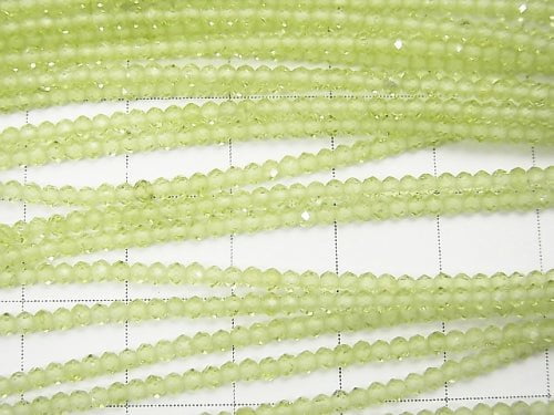 [Video] High Quality!  1strand $6.79! Peridot AA++ Faceted Button Roundel 2x2x1.5mm 1strand beads (aprx.15inch/37cm)