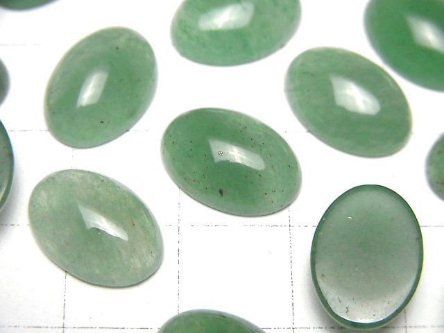 Green Aventurine Oval Cabochon 14x10mm 2pcs