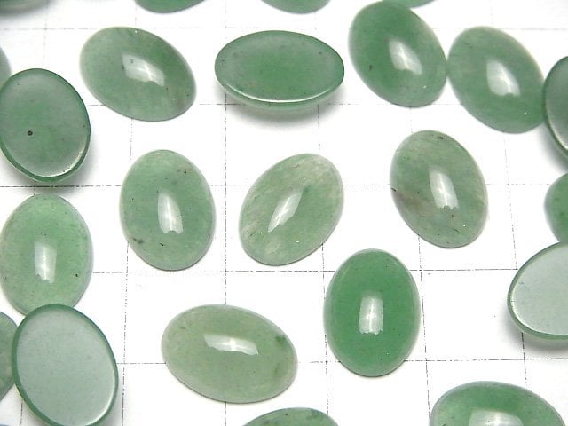 Green Aventurine Oval Cabochon 14x10mm 2pcs