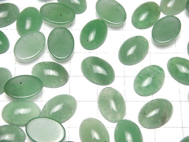 Green Aventurine Oval Cabochon 14x10mm 2pcs